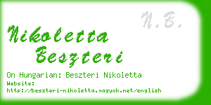 nikoletta beszteri business card